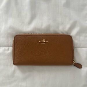 Coach Tan Leather Zip Wallet